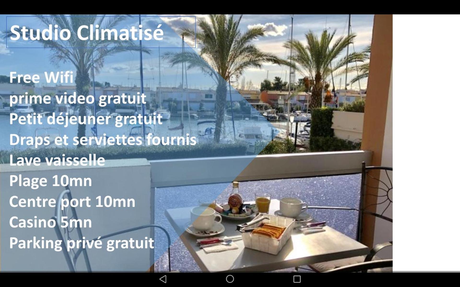 Cap Capistol Studio Le Cap D'Agde Vue Port Kültér fotó
